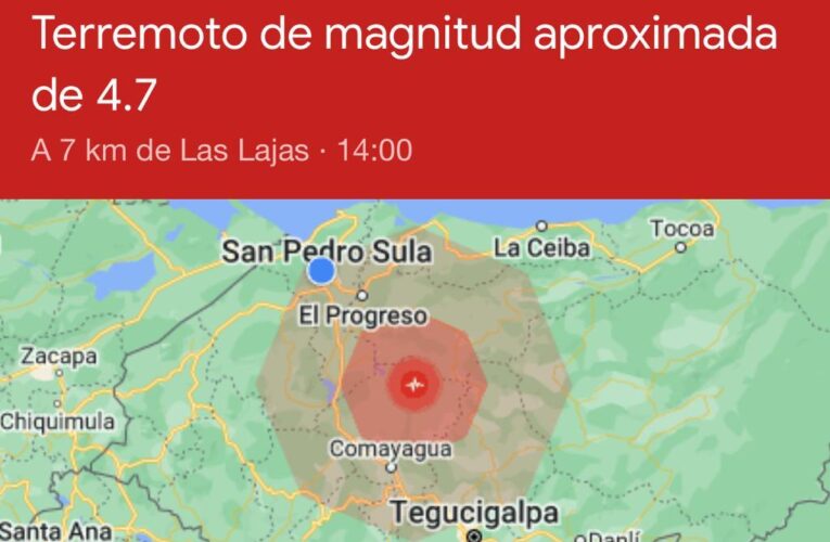 Se registra en Honduras sismo de 5.1 en la escala de Richter