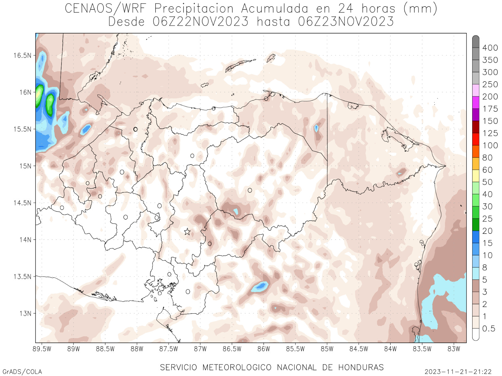 El Pronóstico del Tiempo de hoy en Honduras de acuerdo a Cenaos