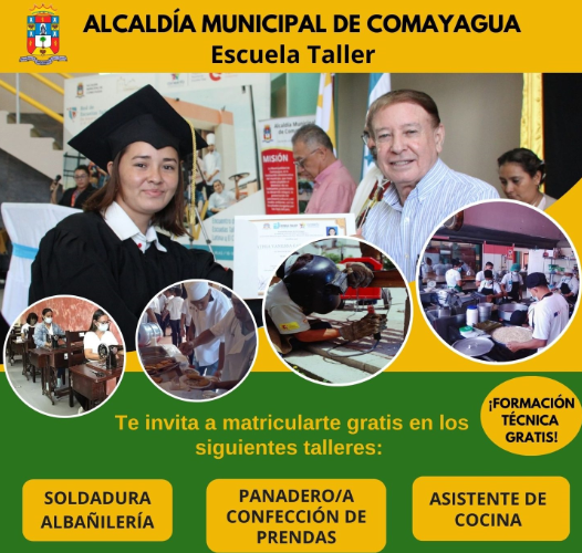 Alcaldía de Comayagua tiene disponible matrículas gratis en la Escuela Taller de esta ciudad