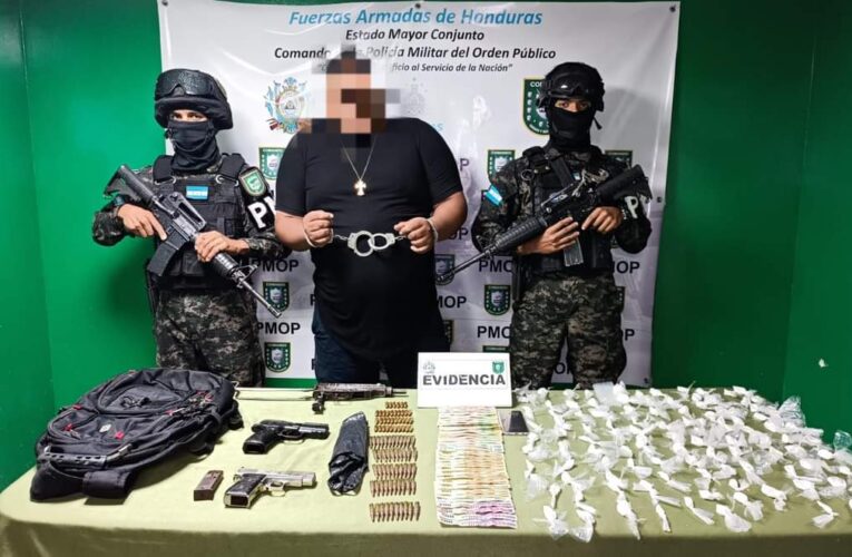 Cae “El Gordo”  en el barrio El Manchen de Tegucigalpa con fuerte armamento y droga